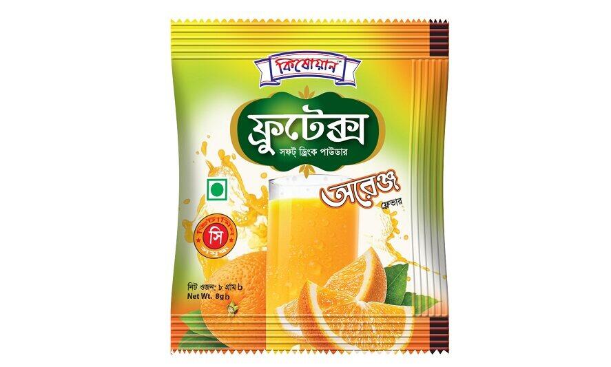 কিষোয়ান সফট ড্রিংক পাউডার অরেন্জ  ফ্লেভার-২ প্যাকেট